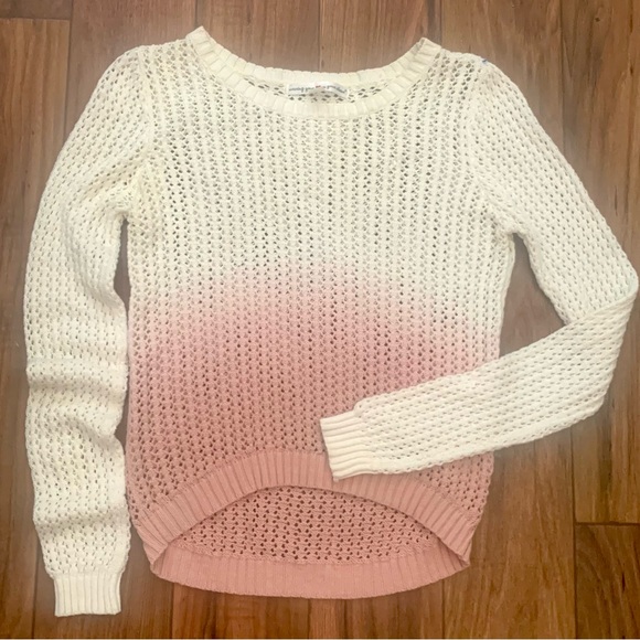 Anthropologie Wearing your heart on your Sleeve Dip Dye Ombré knit sweater - Picture 5 of 11